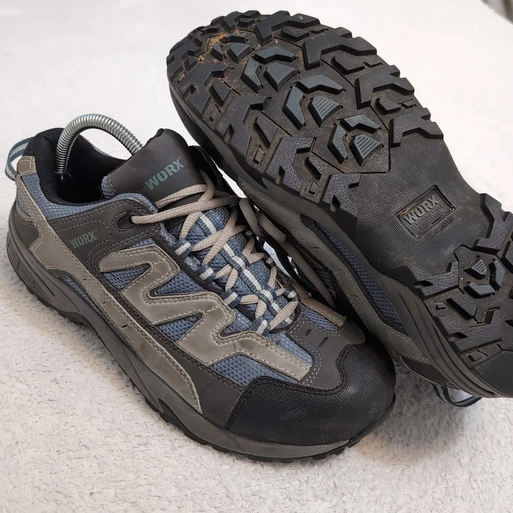Worx Steel Toe Shoes Red Wing Gray/Blue Womens 10M ASTM F 2413-11 Steel Toe